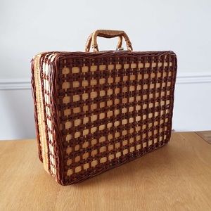 Vintage wicker Basket Suitcase